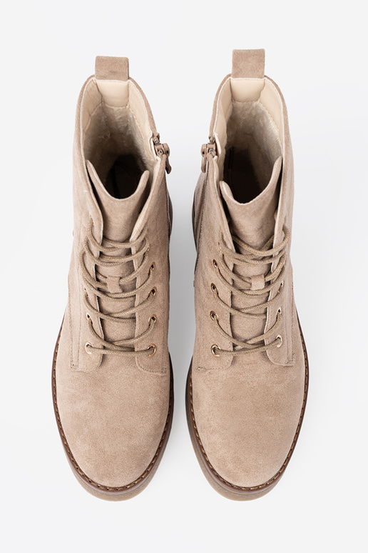 Stilīgs bēšs zābaki z okrągłym noskiem