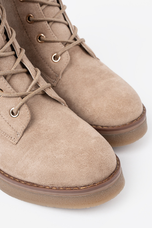 Stilīgs bēšs zābaki z okrągłym noskiem