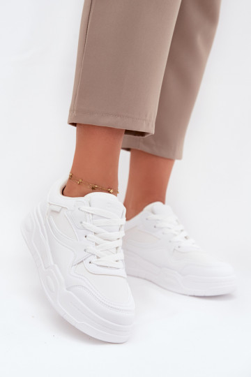 Sieviešu baltas sneakers stila kurpes ar platformu Big Star SS274590 HI-POLY SYSTEM