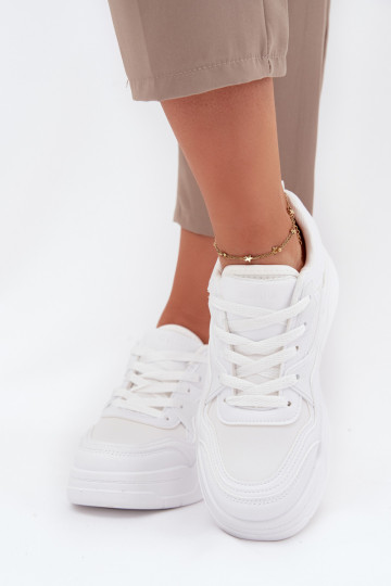 Sieviešu baltas sneakers stila kurpes ar platformu Big Star SS274590 HI-POLY SYSTEM 2