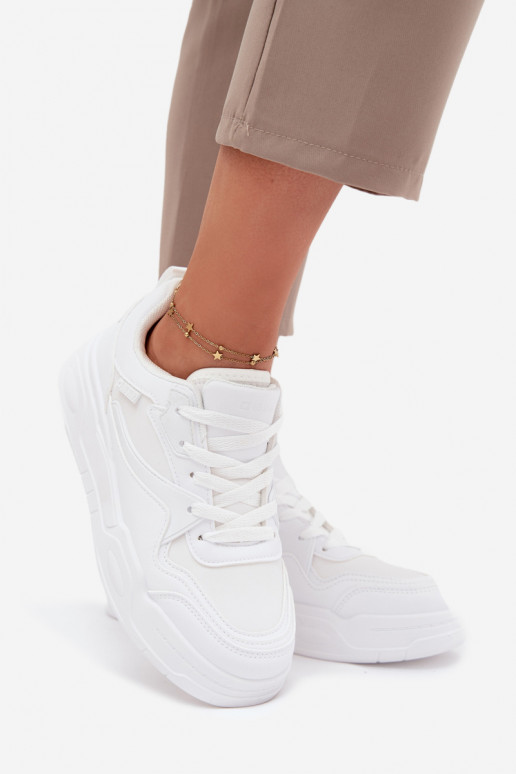 Sneakers modeļa apavi Sieviešu ar platformu Big Star SS274590 HI-POLY SYSTEM baltas krāsas Sneakers modeļa apavi Sieviešu ar platformu Big Star SS274590 HI-POLY SYSTEM baltas krāsas