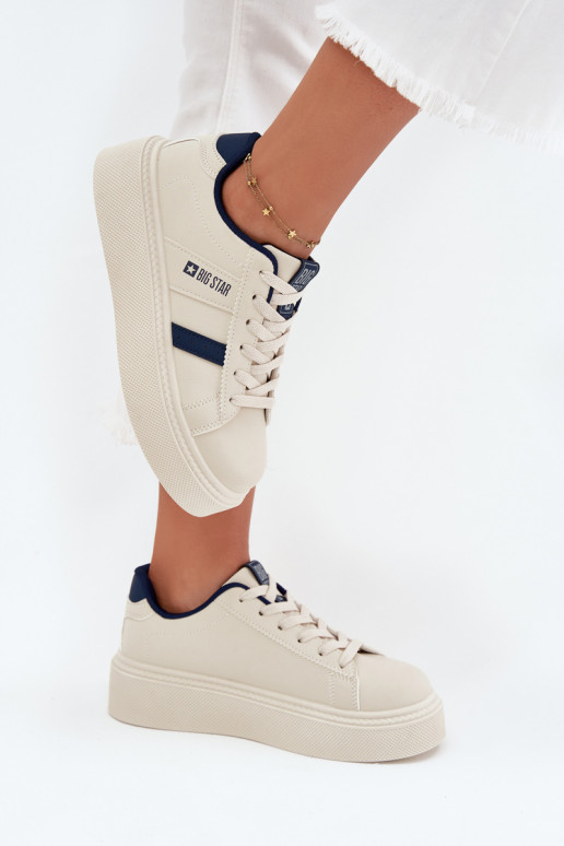 Sneakers modeļa apavi Sieviešu ar platformu Big Star SS274347 Ziloņkaula krāsas Sneakers modeļa apavi Sieviešu ar platformu Big Star SS274347 Ziloņkaula krāsas