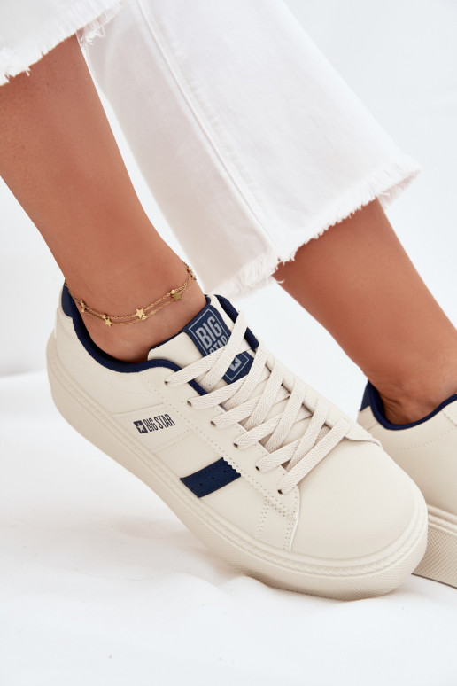 Sneakers modeļa apavi Sieviešu ar platformu Big Star SS274347 Ziloņkaula krāsas Sneakers modeļa apavi Sieviešu ar platformu Big Star SS274347 Ziloņkaula krāsas