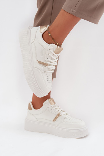 Sieviešu Sneakers modeļa apavi ar platformu Big Star SS274359 baltas krāsas