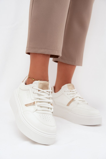 Sieviešu baltas krāsas sneakers stila kurpes ar platformu Big Star SS274359 2
