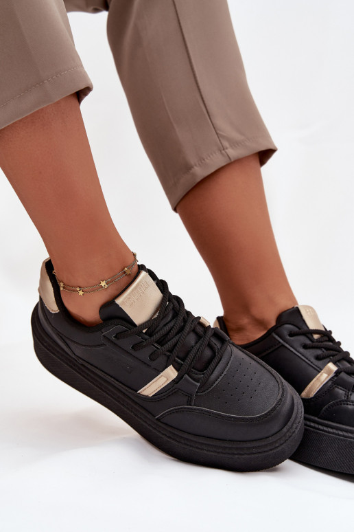 Sieviešu Sneakers modeļa apavi ar platformu Big Star SS274360 melnas krāsas