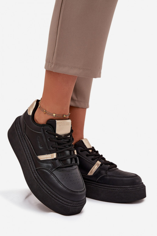 Sieviešu Sneakers modeļa apavi ar platformu Big Star SS274360 melnas krāsas