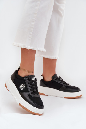 Melnas krāsas sieviešu sneakers stila kurpes ar platformu Big Star RR274573 HI-POLY SYSTEM 2