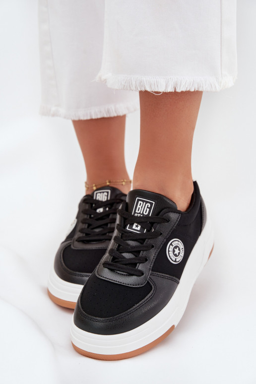 Sneakers modeļa apavi Sieviešu ar platformu Big Star RR274573 HI-POLY SYSTEM melnas krāsas