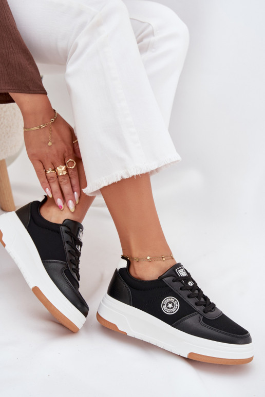 Sneakers modeļa apavi Sieviešu ar platformu Big Star RR274573 HI-POLY SYSTEM melnas krāsas