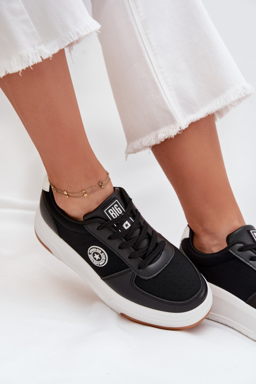 Sneakers modeļa apavi Sieviešu ar platformu Big Star RR274573 HI-POLY SYSTEM melnas krāsas