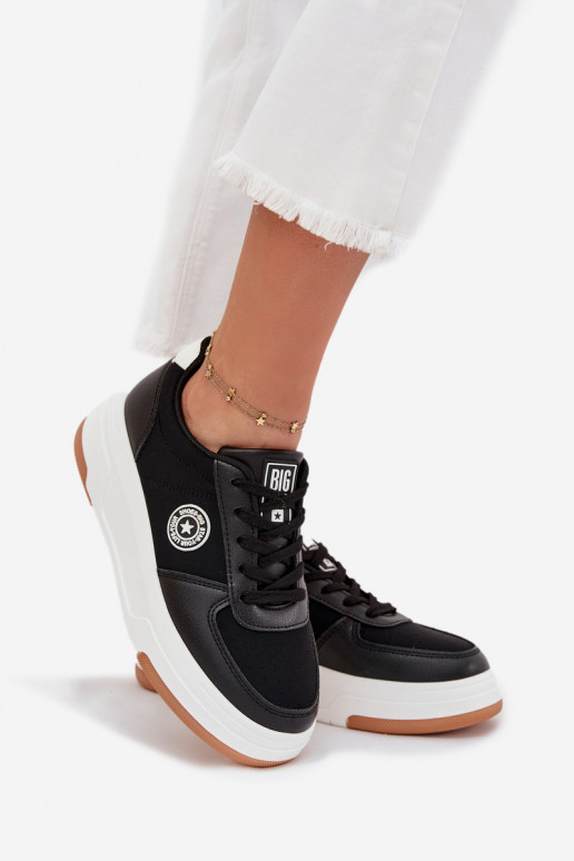 Sneakers modeļa apavi Sieviešu ar platformu Big Star RR274573 HI-POLY SYSTEM melnas krāsas