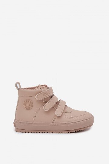 Siltinātas bērnu smilšu krāsas sneakers stila zābaciņi ar lipīgajiem aizdariem Big Star SS374072 2