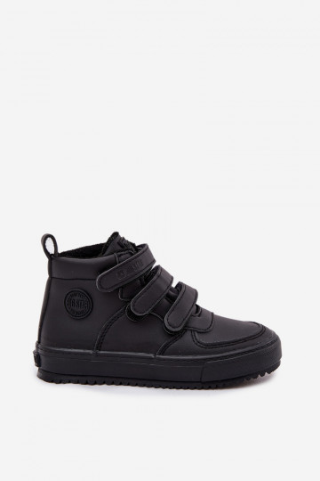 siltināti Sneakers modeļa puszābaki Bērnu apavi ar lipīgām aizdarēm Big Star SS374070 melnas krāsas 2