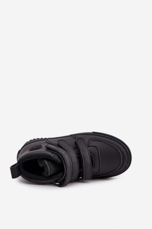 siltināti Sneakers modeļa puszābaki Bērnu apavi ar lipīgām aizdarēm Big Star SS374070 melnas krāsas