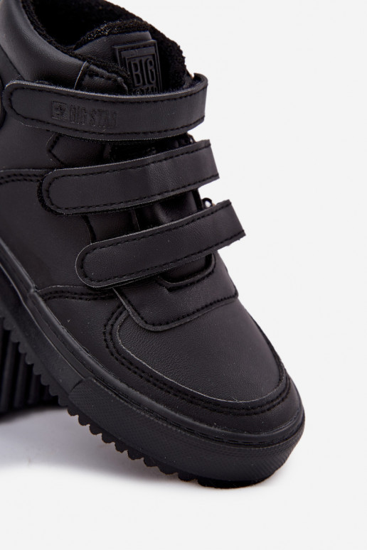 siltināti Sneakers modeļa puszābaki Bērnu apavi ar lipīgām aizdarēm Big Star SS374070 melnas krāsas