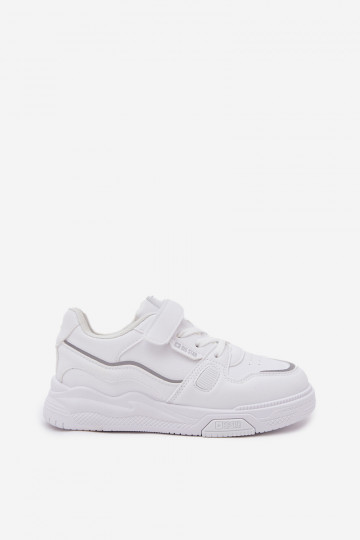 Bērnu baltas krāsas sneakers stila kurpes ar lipīgajiem aizdariem Big Star SS374042 2