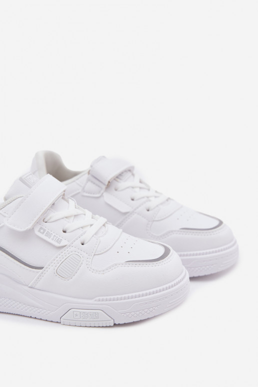 Sneakers modeļa apavi Bērnu apavi ar lipīgām aizdarēm Big Star SS374042 baltas krāsas