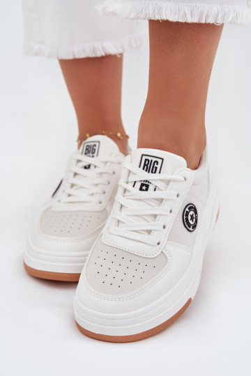 Sneakers modeļa apavi Sieviešu ar platformu Big Star RR274572 HI-POLY SYSTEM baltas krāsas