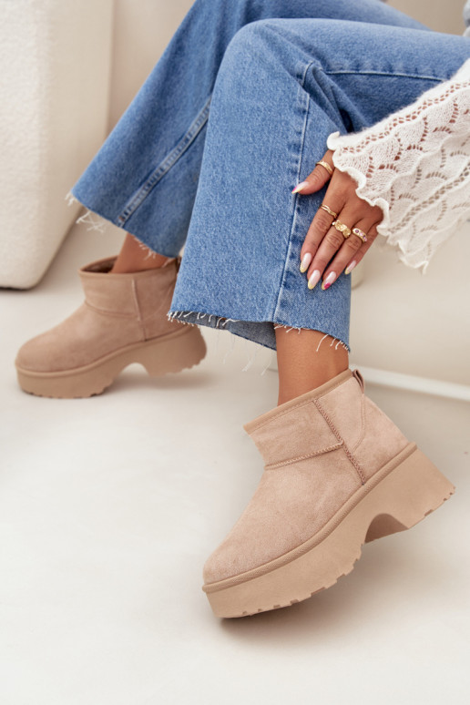 sniega apavi Sieviešu zemais Paslīdēt uz siltināti ar kažokādu Haki krāsas Tā irvelle