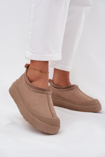 sniega apavi Sieviešu ar platformu Ar zemu augšējo daļu smilšu krāsas Izamine 2