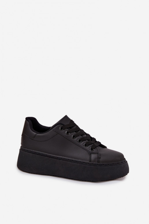 Sneakers modeļa apavi Sieviešu ar platformu melnas krāsas Sallira Sneakers modeļa apavi Sieviešu ar platformu melnas krāsas Sallira