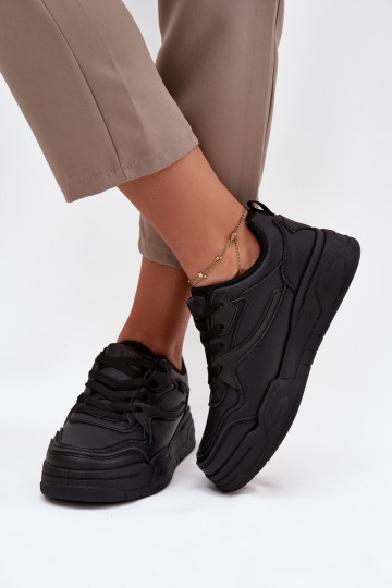 Mātu melni Sneakers modeļa apavi ar platformu Big Star SS274589 HI-POLY SYSTEM