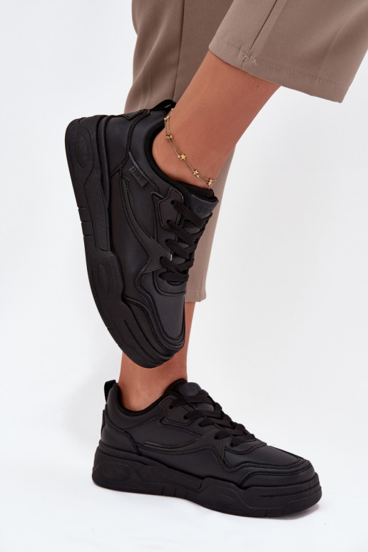 Sneakers modeļa apavi Sieviešu ar platformu Big Star SS274589 HI-POLY SYSTEM melnas krāsas