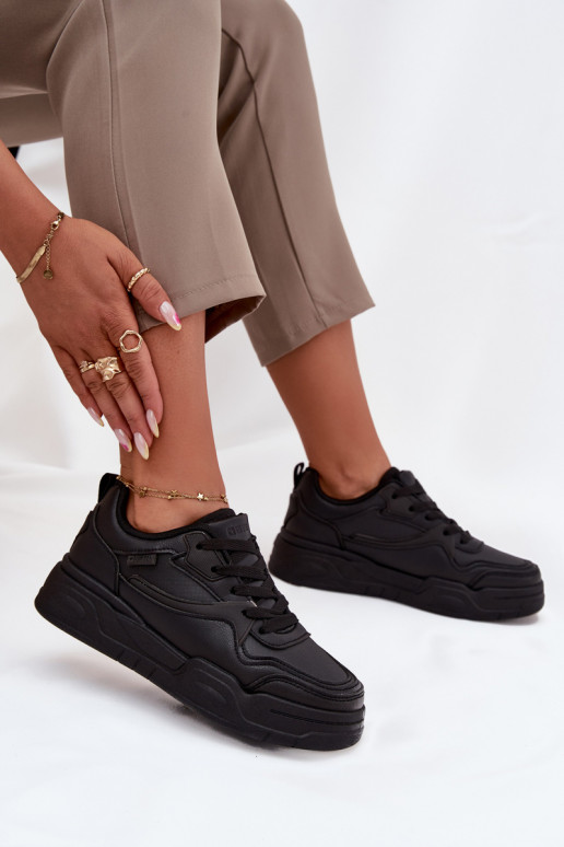 Sneakers modeļa apavi Sieviešu ar platformu Big Star SS274589 HI-POLY SYSTEM melnas krāsas