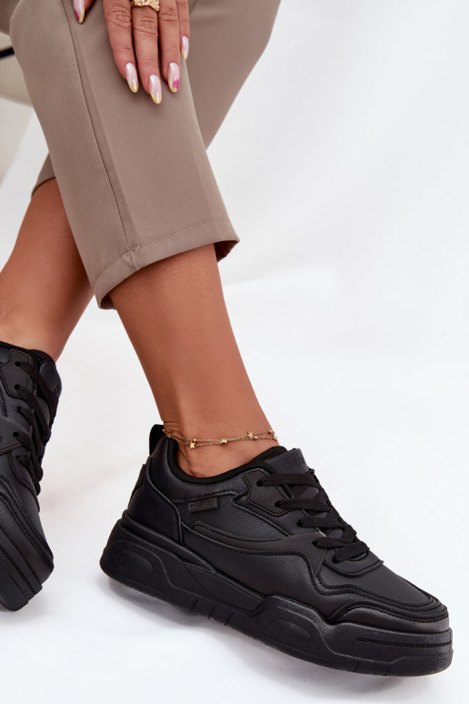 Sneakers modeļa apavi Sieviešu ar platformu Big Star SS274589 HI-POLY SYSTEM melnas krāsas
