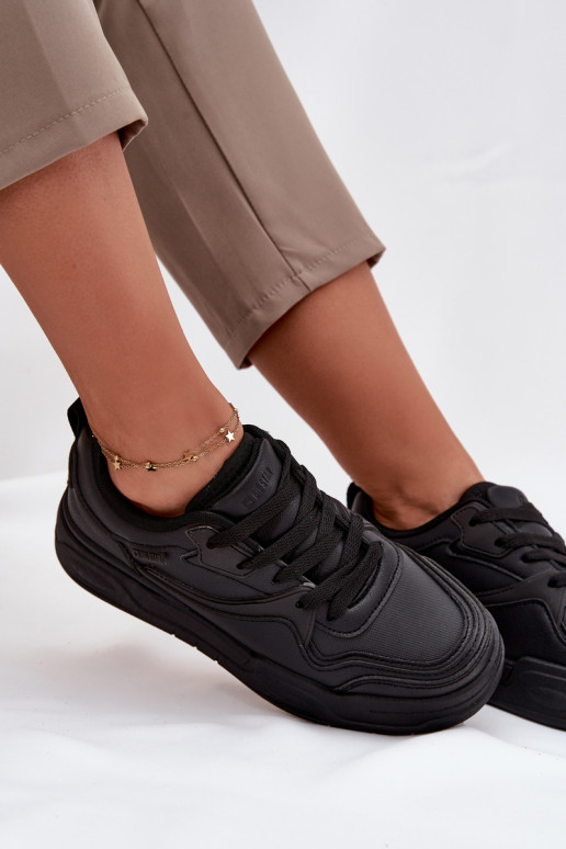 Sneakers modeļa apavi Sieviešu ar platformu Big Star SS274589 HI-POLY SYSTEM melnas krāsas