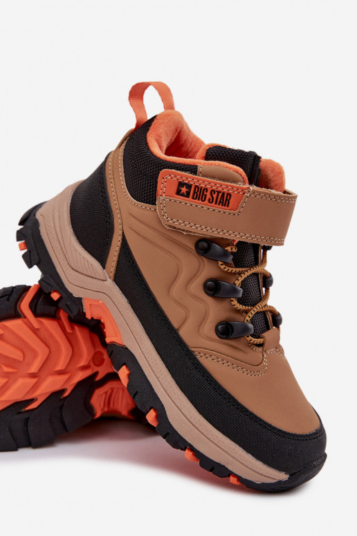 apavi sniega apavi Bērnu apavi ar lipīgām aizdarēm Big Star SS374012 brūnas krāsas