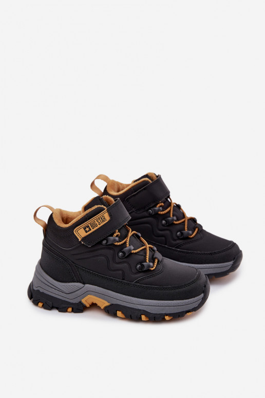 apavi sniega apavi Bērnu apavi ar lipīgām aizdarēm Big Star SS374013 melnas krāsas