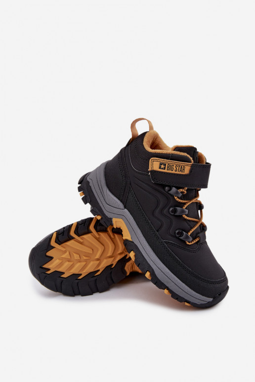 apavi sniega apavi Bērnu apavi ar lipīgām aizdarēm Big Star SS374013 melnas krāsas