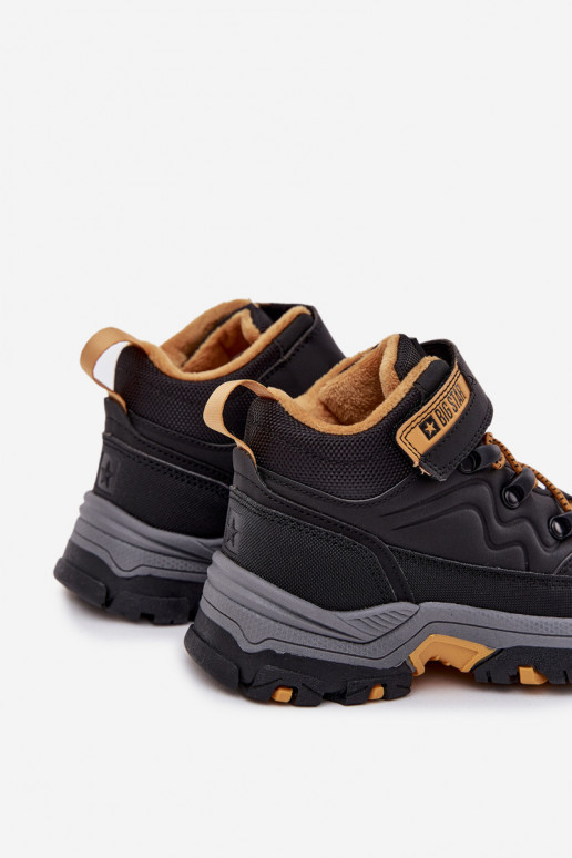 apavi sniega apavi Bērnu apavi ar lipīgām aizdarēm Big Star SS374013 melnas krāsas