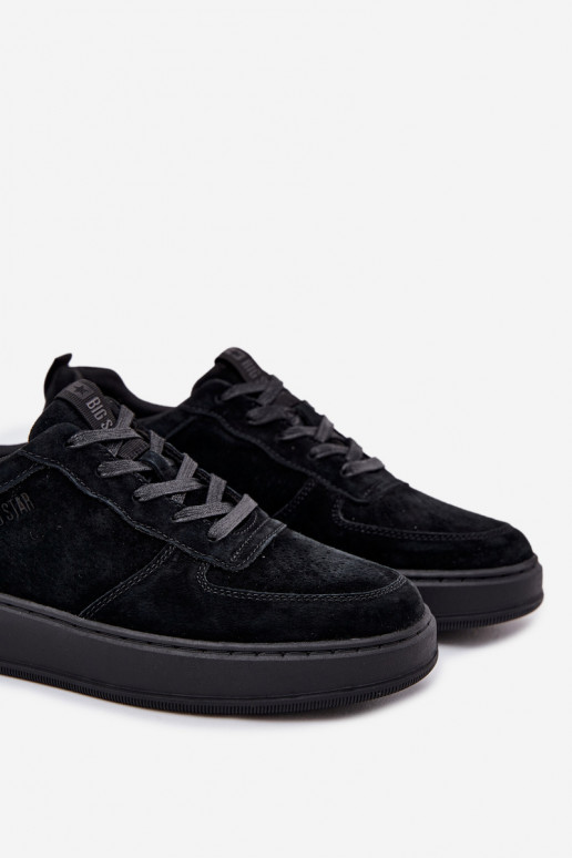 Vīriešiem Sneakers modeļa apavi ar platformu zamšādas Big Star OO174012 melnas krāsas