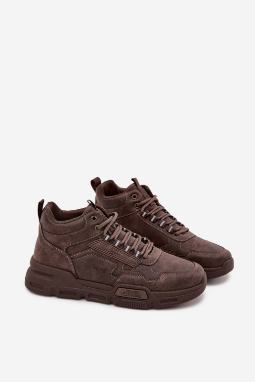 Sneakers modeļa apavi Vīriešiem Big Star SS174283 HI-POLY SYSTEM tumši brūnas krāsas