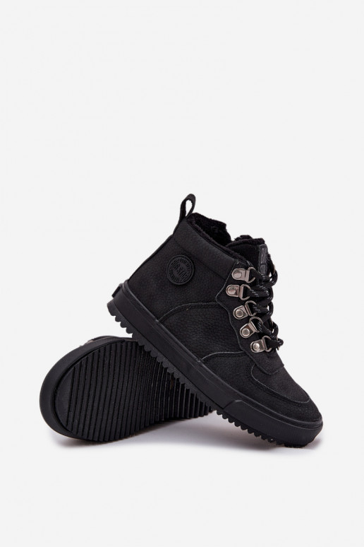 pārgājienu zābaki apavi Bērnu apavi siltināti Big Star SS374075 melnas krāsas