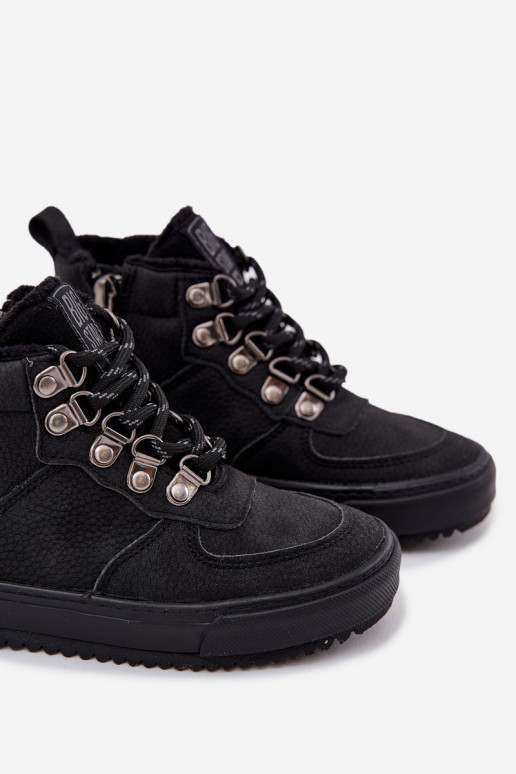 pārgājienu zābaki apavi Bērnu apavi siltināti Big Star SS374075 melnas krāsas