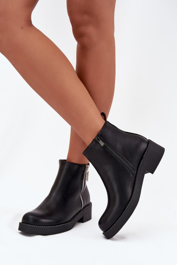 siltināti zempapēžu apavi sievietēm ar mirdzošiem spīdumiņiem melnas krāsas Vionna 2