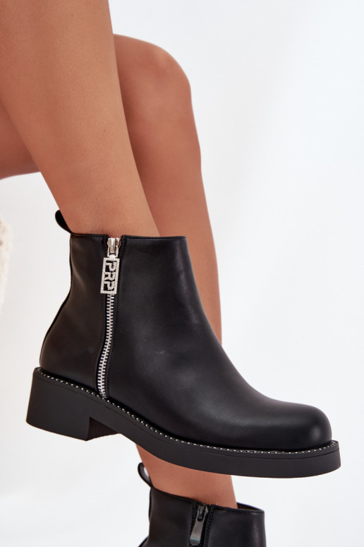 siltināti zempapēžu apavi sievietēm ar mirdzošiem spīdumiņiem melnas krāsas Vionna