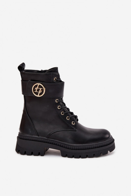 zābaki Sieviešu Ze Zelta krāsasm Detalem siltināti melnas krāsas Fiorena