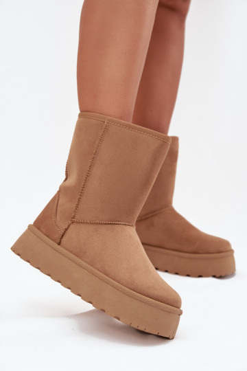 Sieviešu sniega apavi ar kažokādu brūnas krāsas Abrams