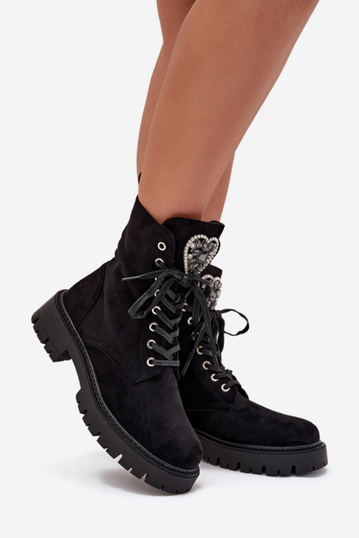 zābaki Ar rotaslietu rotājumiem siltināti Eko zamšādaoIne melnas krāsas Miryssa