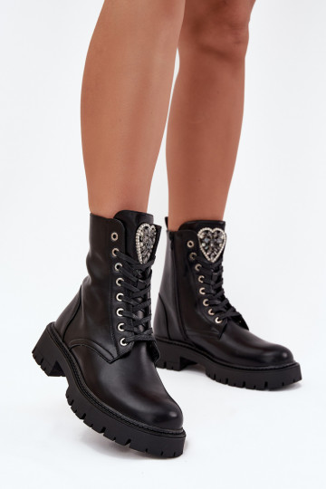 zābaki Ar rotaslietu rotājumiem siltināti Eko Āda melnas krāsas Miryssa 2