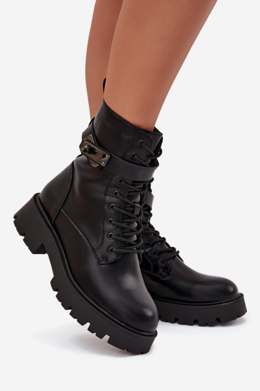 zābaki Sieviešu ar dekorētiem papēžiem siltināti Eko Āda melnas krāsas Selita