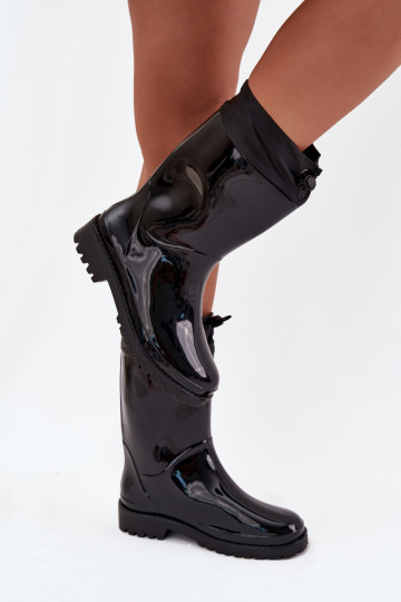 Gumijas apavi Sieviešu ar elastīgu aizdari melnas krāsas Kessia