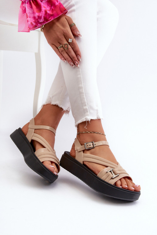 Smaržīgs Sieviešu basenes ar platformu ZAXY LL285063 smilšu krāsas