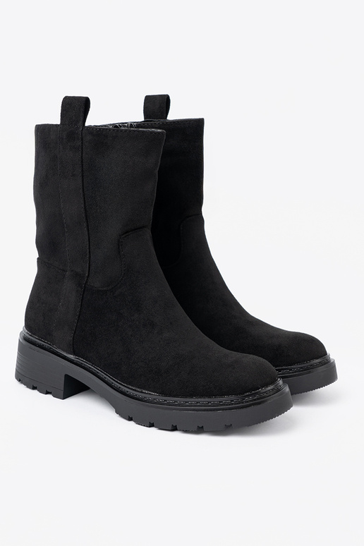 Stilīgs zābaki pie potītes z grubą, czarną podeszIną