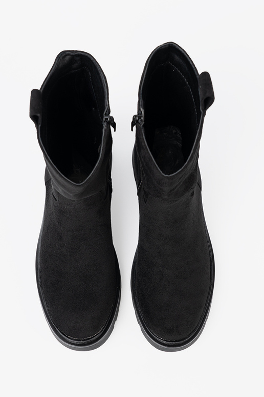 Stilīgs zābaki pie potītes z grubą, czarną podeszIną